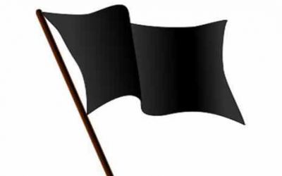 Black flag rally for death of a worker