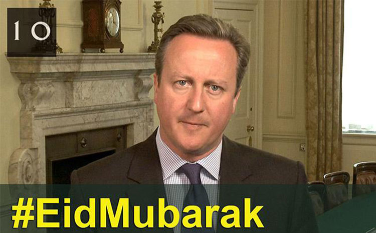 British Prime Minister Cameron give Eid greetings