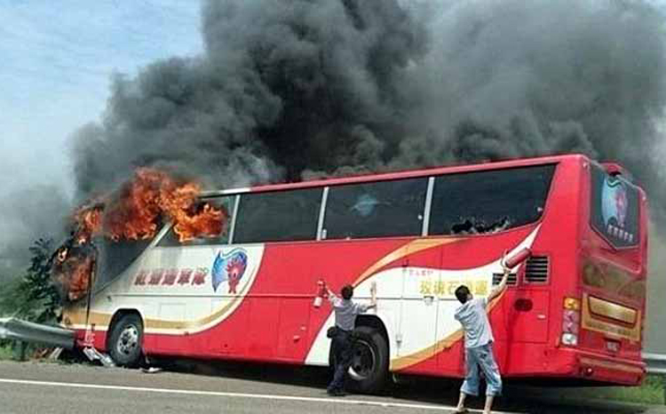 26 killed in bus fire in Taiwan