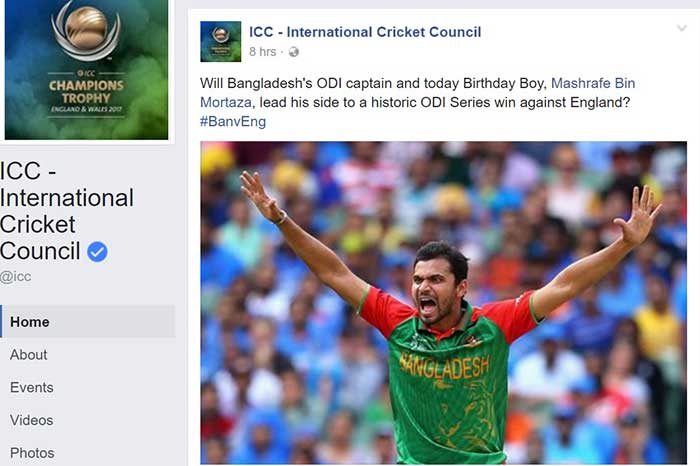 ICC Birthday Wishes To Mashrafi