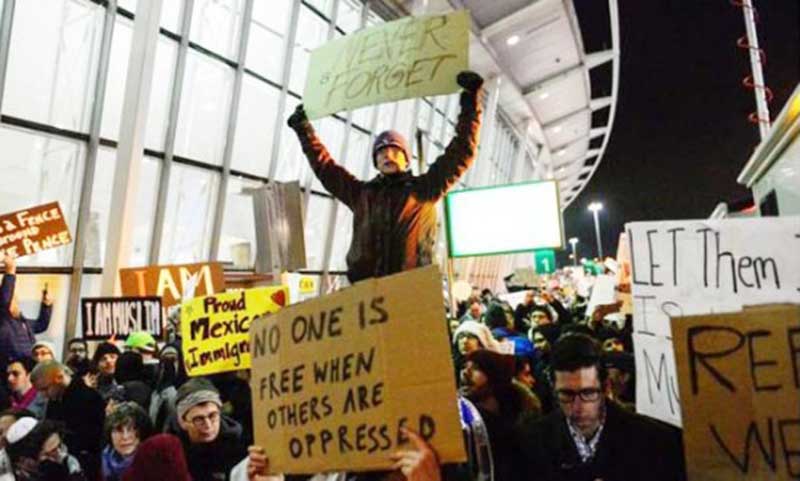 Travel ban demonstrations across the US