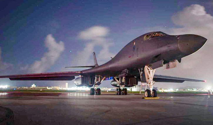 In the heat of excitement US bomber pilot exercise in Korea