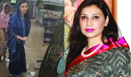 টানা বৃষ্টিতেও ঘরে বসে থাকেননি এমপি মেহজাবিন খালেদ