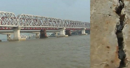 ৬২০ কোটি টাকা ব্যয়ে নির্মিত ভৈরব দ্বিতীয় রেলসেতুর ব্রিজে উদ্বোধনের আগেই ফাটল!
