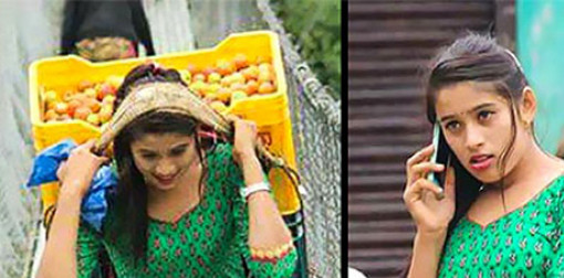 ফেসবুকের মহিমা! মণীষা কৈরালার জনপ্রিয়তাও ফিকে এই সুন্দরী সবজি বিক্রেতার কাছে