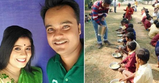 নবদম্পতির নব উদ্যোগ। এ বার নন ভেজ ভোজ গরিবদের, সঙ্গে আরও কিছু