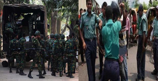 এবার সেনাবাহিনীর ওয়ারেন্ট অফিসার ও সেনা সদস্যকে পেটালো পুলিশ