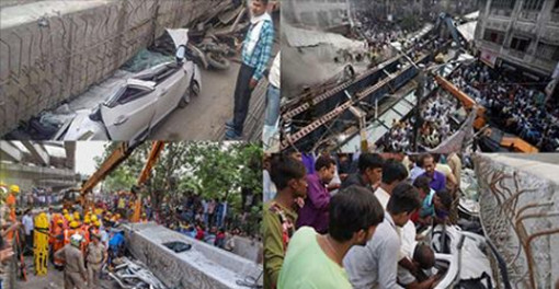 হঠাৎ নির্মাণাধীন ফ্লাইওভার ধস, নিহত ১৮