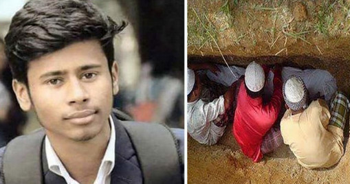 বাবার কবরের পাশে চির নিদ্রায় শায়িত নিহত মেধাবী শিক্ষার্থী রাজীব…
