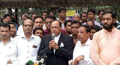 ‘সংলাপ আর আন্দোলন একসঙ্গে চলবে’- মানববন্ধনে মওদুদ আহমদ
